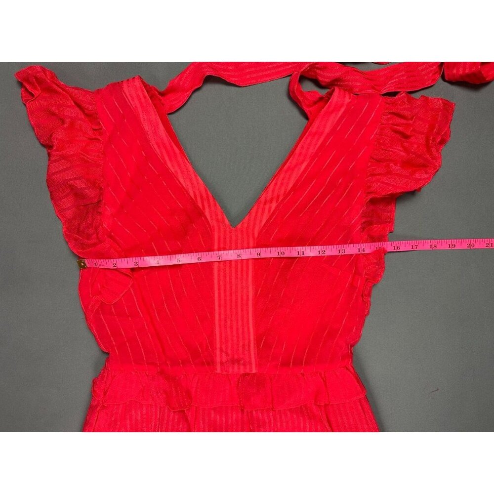 Ted Baker Tiliana – Ruffle Detail Tiered Midi Dress Coral Sz 1 -4US  $398 - Picture 9 of 11